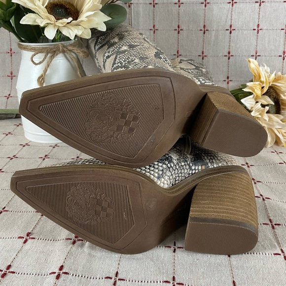 🌵HP🌵 Vince Camuto Gravana Snakeskin Leather Boots Western Style Knee High Sz 5 - Picture 7 of 8